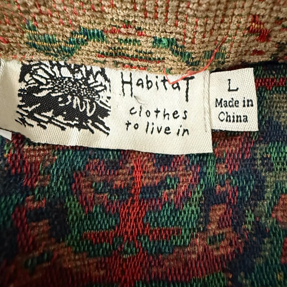 Habitat Tapestry Jacket Multicolor Long Sleeve Button-Front Woven Coat, Size L - Picture 3 of 12
